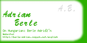 adrian berle business card